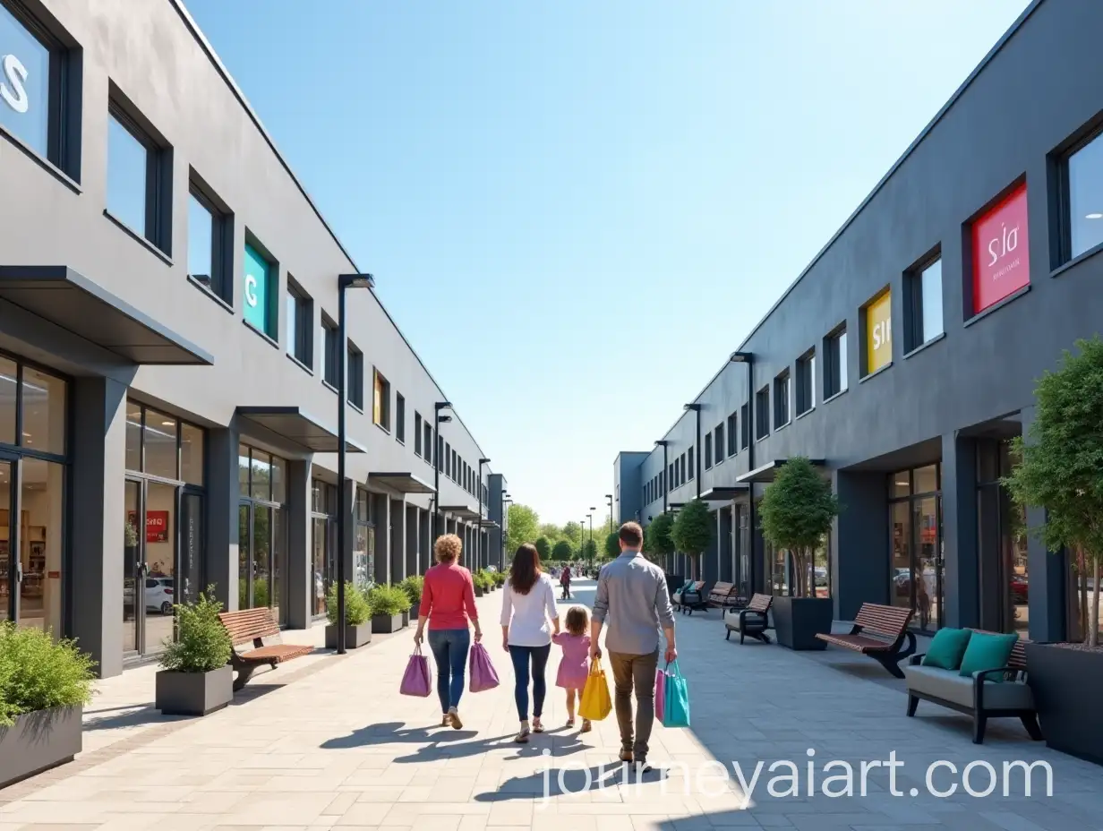 Couples-and-Families-Shopping-in-Retail-Park-with-Colorful-Bags-and-BlueAI-Image-Prompt-Expansion-Sky