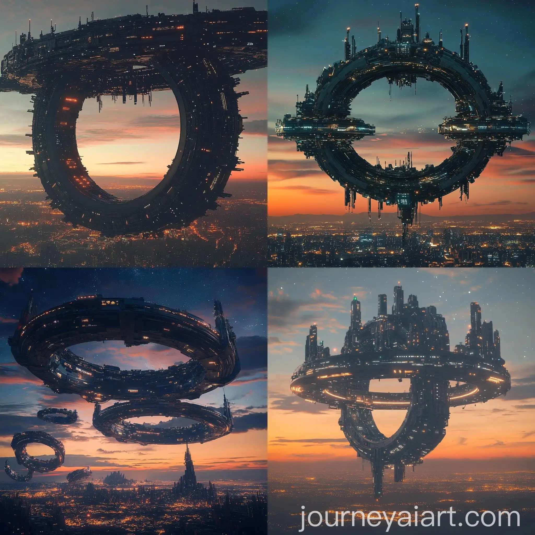 Surreal-Futuristic-Megacity-Ring-Suspended-in-Night-Sky