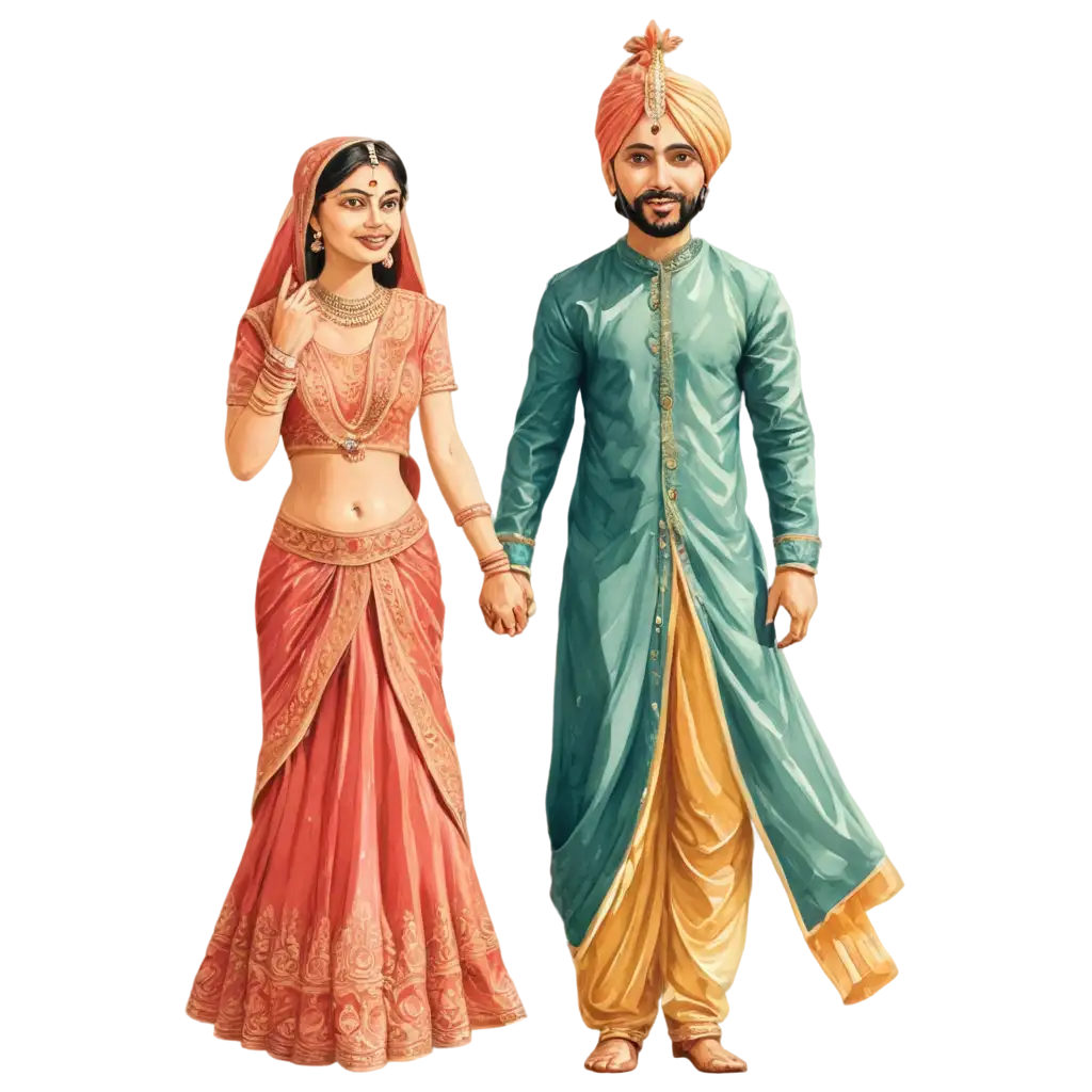 Stunning-PNG-Illustration-of-an-Indian-Wedding-Couple-for-Enhanced-Visual-Impact