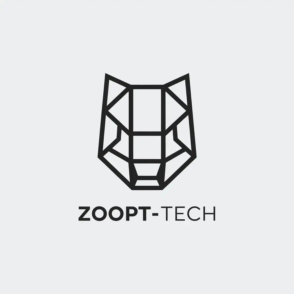 a vector logo design,with the text "ZOOpt-Tech", main symbol:Animal,Minimalistic,clear background