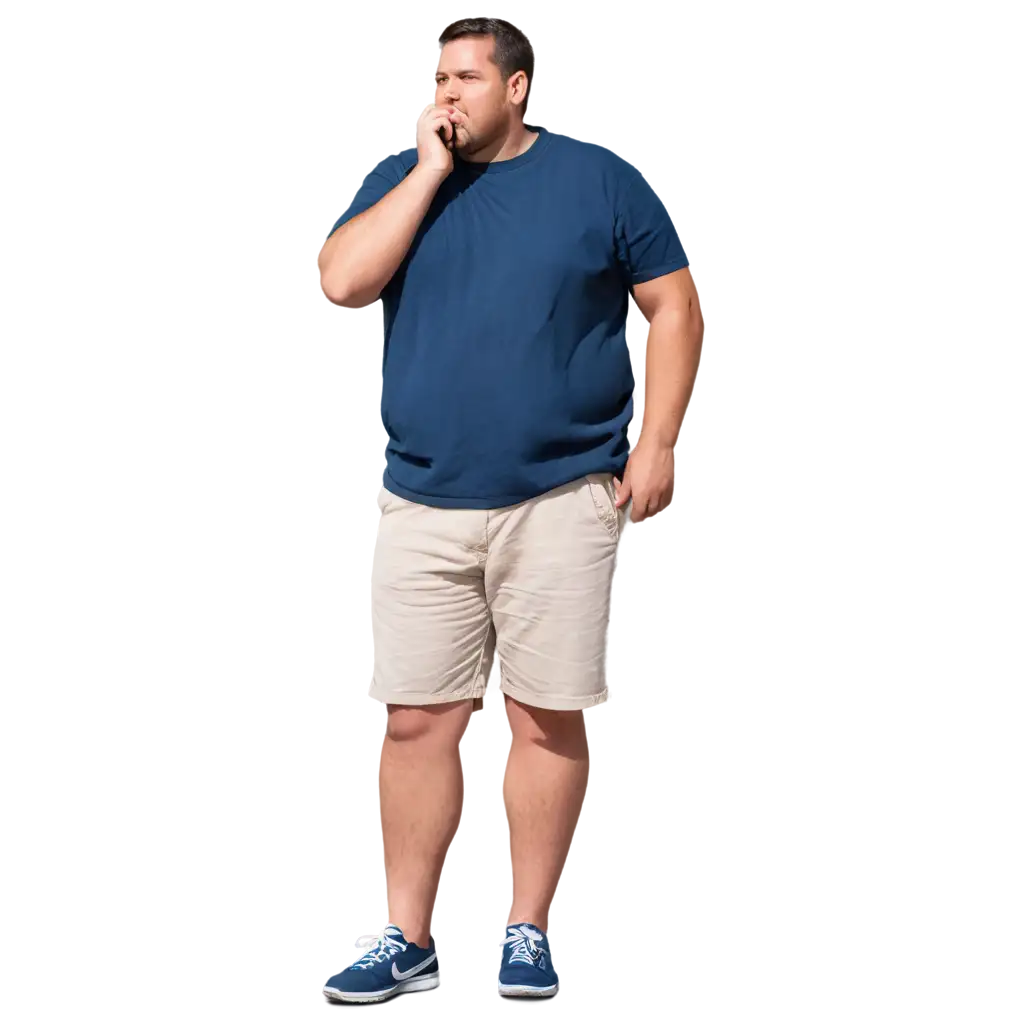 HighQuality-PNG-Image-Fat-Man-in-Bermuda-Shorts-with-Shoes-Full-Body-Front-View