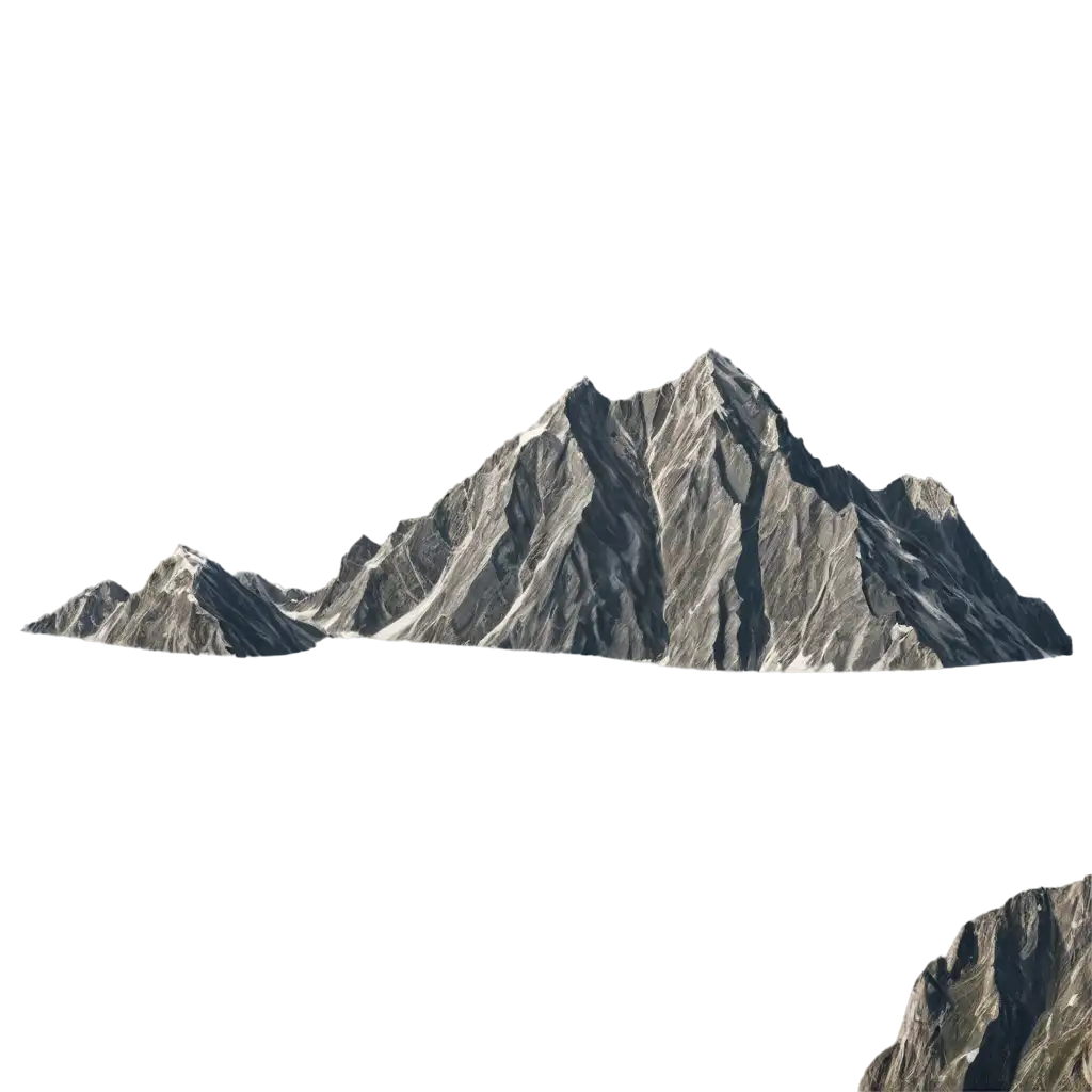 High-Mountains-PNG-CutOut-Image-Isolated-on-White-Background-for-Versatile-Usage