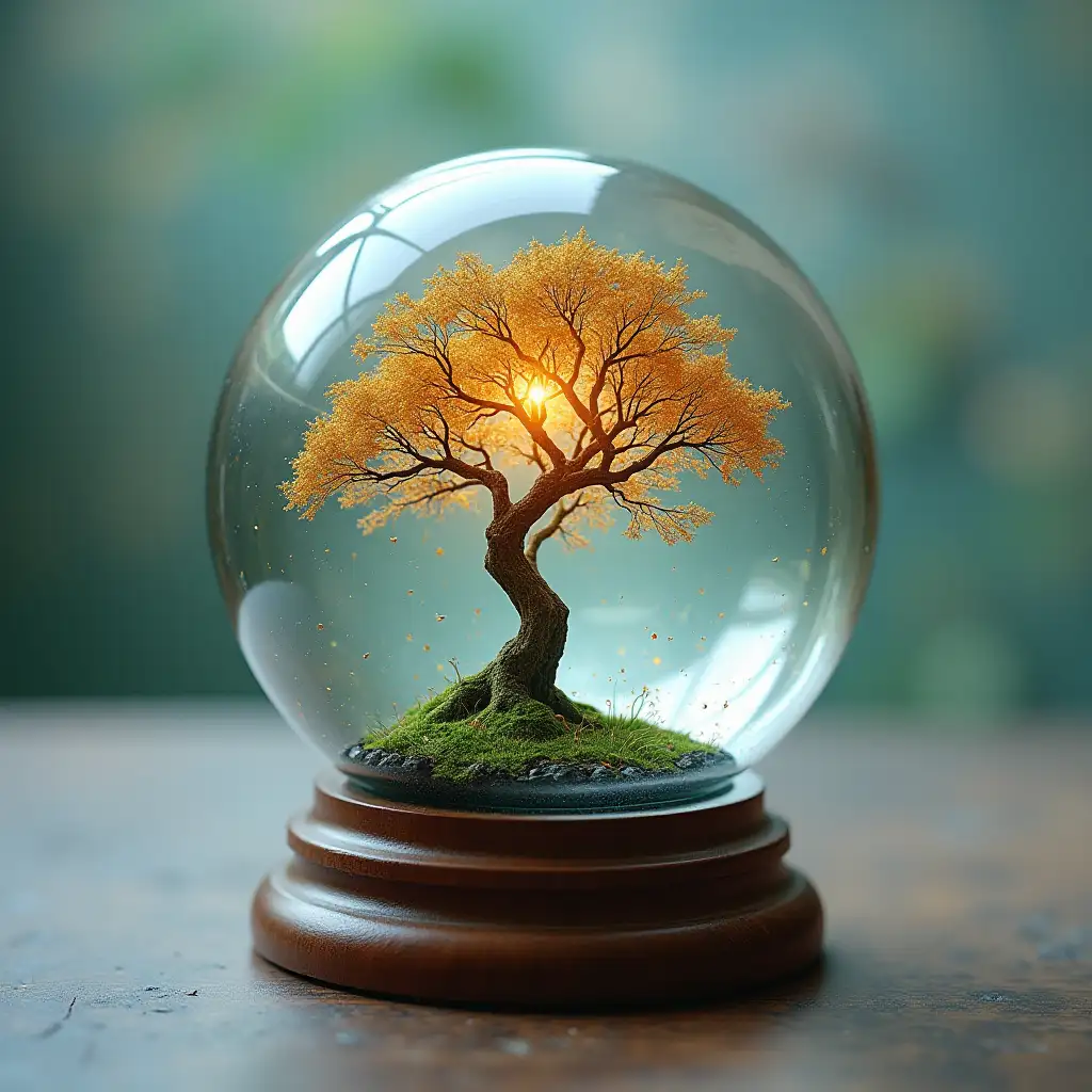 glass globe with life inside