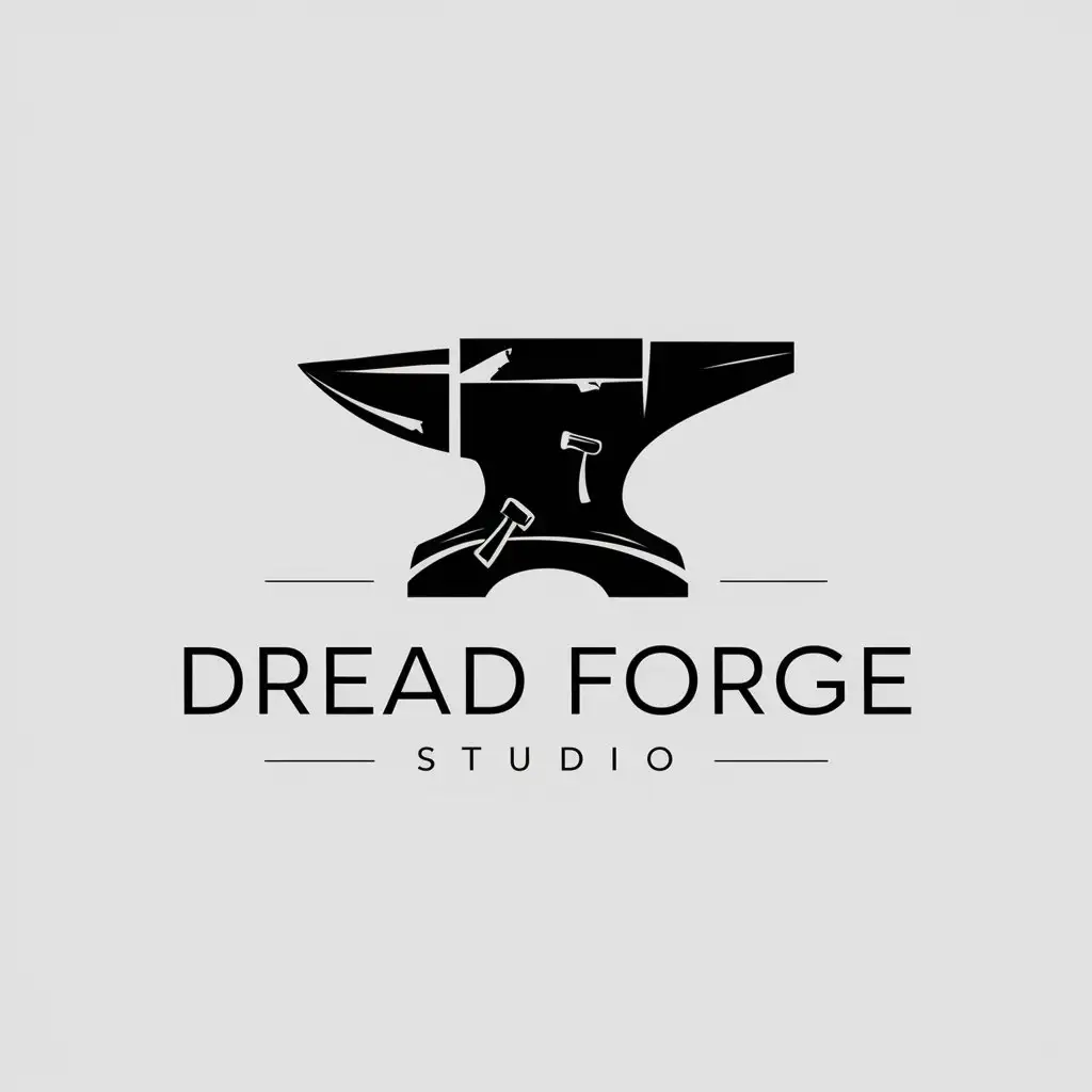 LOGO-Design-for-Dread-Forge-Studio-Anvil-Symbol-with-Industrial-and-Gaming-Theme