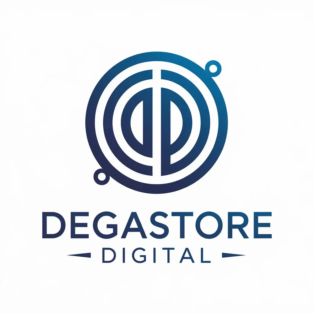 LOGO Design for Degastore Digital Dual D Circle Symbol with Tech Industry Appeal