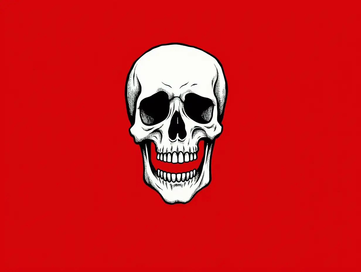 pirates symbol on red background of flag