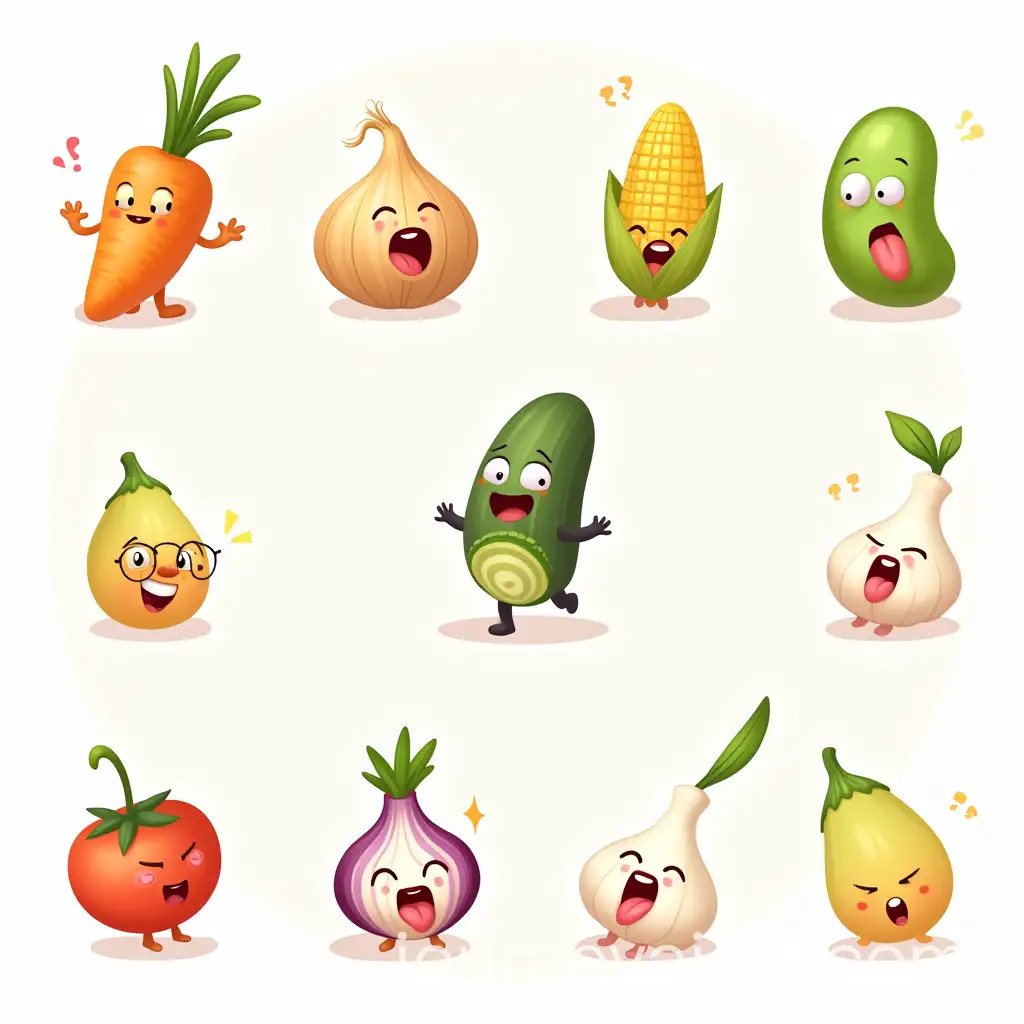 FunStickerpack-Creation-Expansion-Fruit-and-Vegetable-Stickers-with-Catchy-Phrases