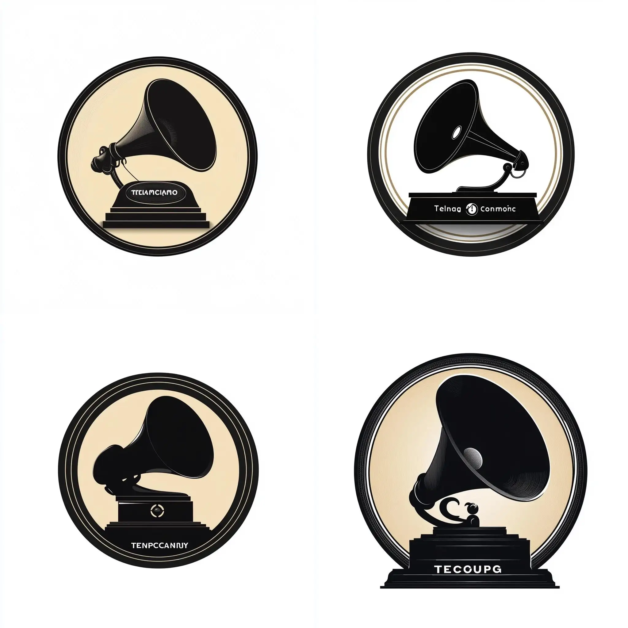 Minimalistic-Gramophone-Silhouette-Logo-for-Telegram-Channel