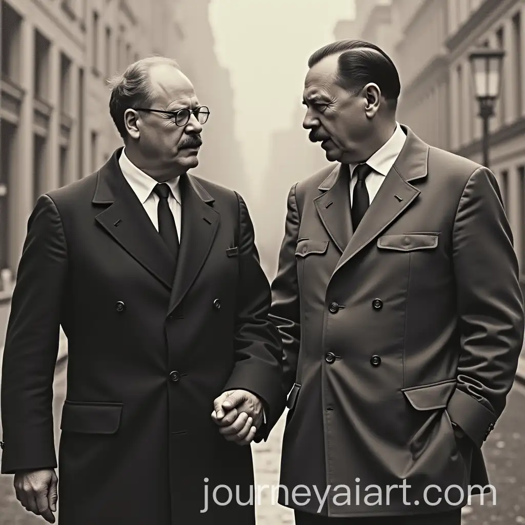 Olaf-Scholz-and-Stalin-Holding-Hands-in-a-Surreal-Historical-Scene