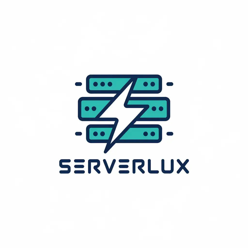 Logo Design for ServerLux Modern Server Icon in Clean Background