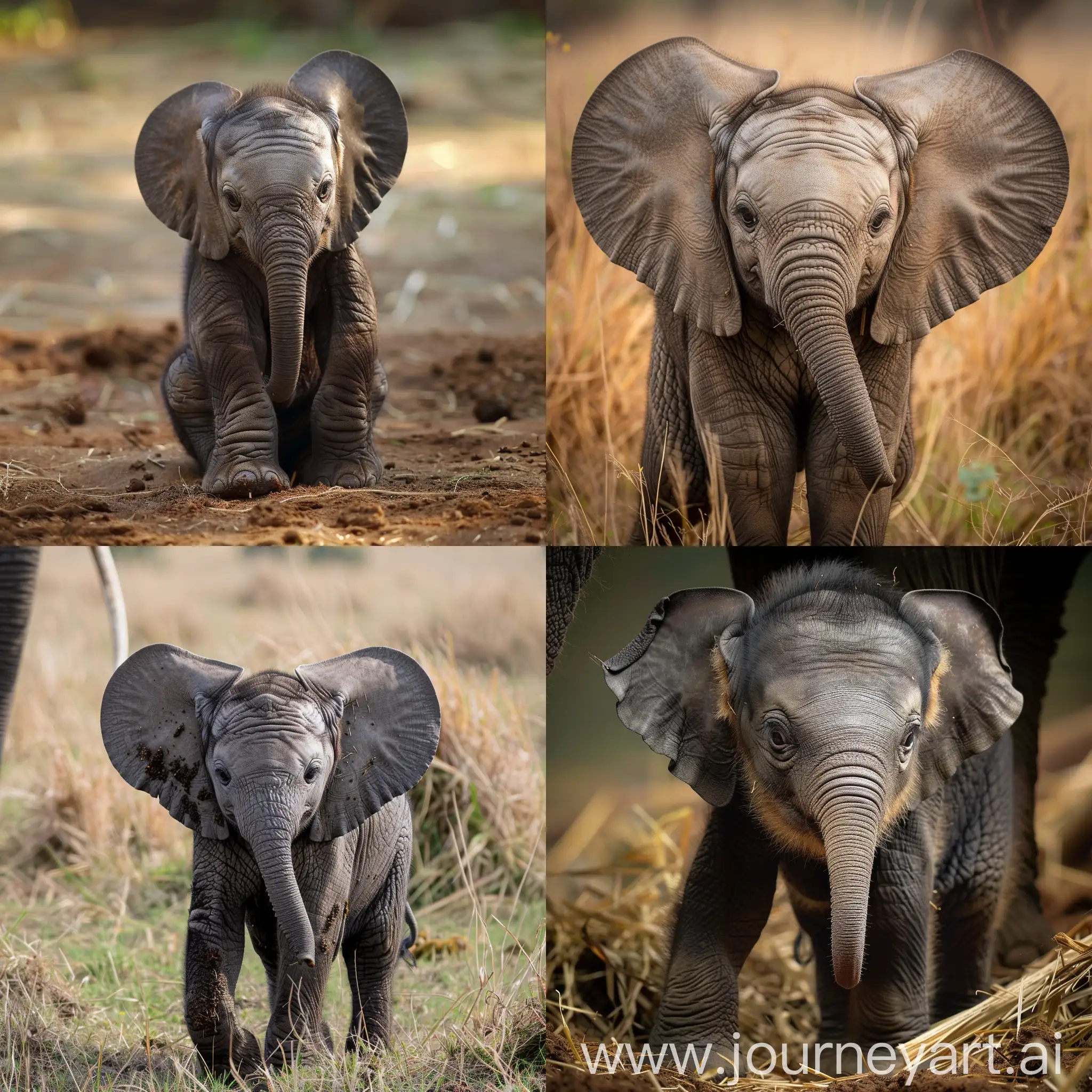 Baby-Elephant-with-Long-Trunk-Wrapped-Around-Its-Body