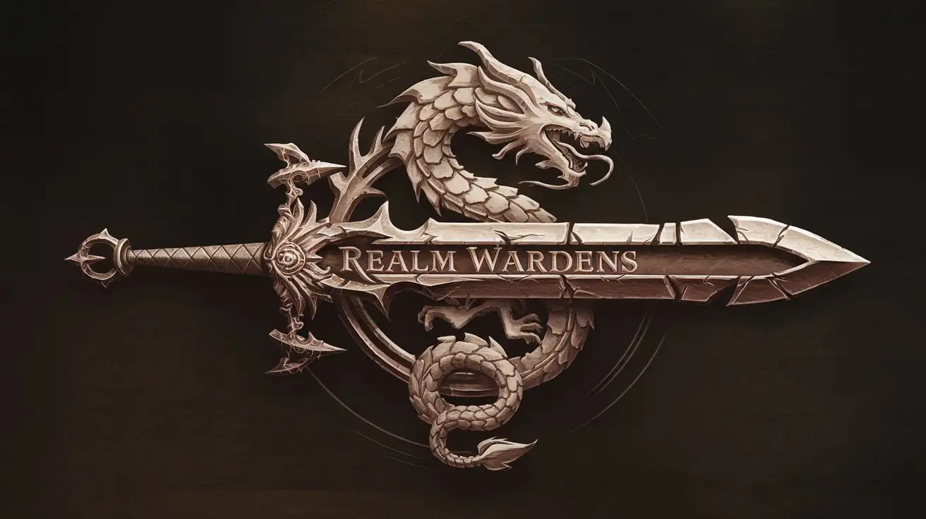 Fantasy RPG Game Logo Featuring Elven Forged Dragon Sword