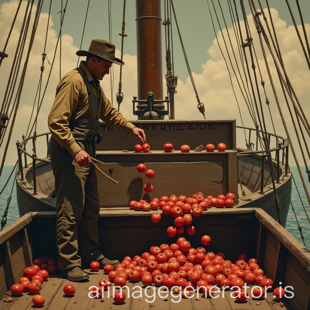 Victorian-Convict-Spilling-Apples-Over-Ship-Bound-for-Australia