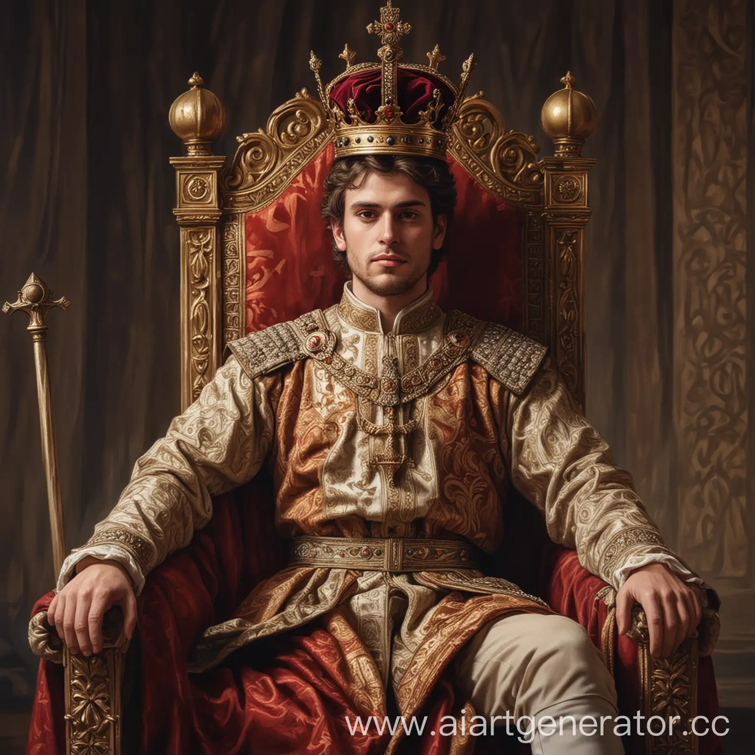 Regal-Man-Sitting-on-Throne-with-Scepter-and-Imperial-Crown