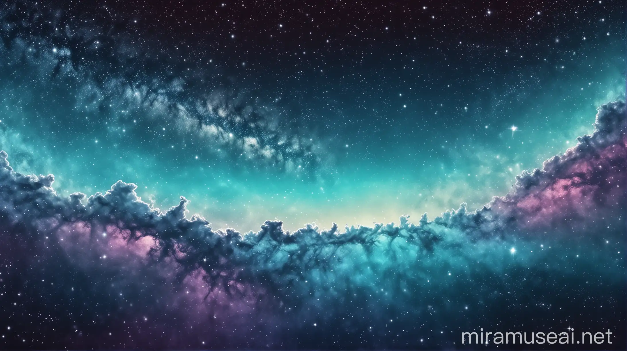 Serene Galaxy Design in Sky Blue and Turquoise Colors