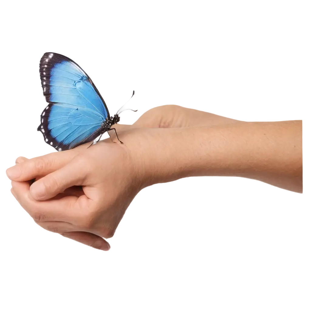 PNG-Image-of-a-Cyclist-with-a-Blue-Butterfly-Landed-on-Hand