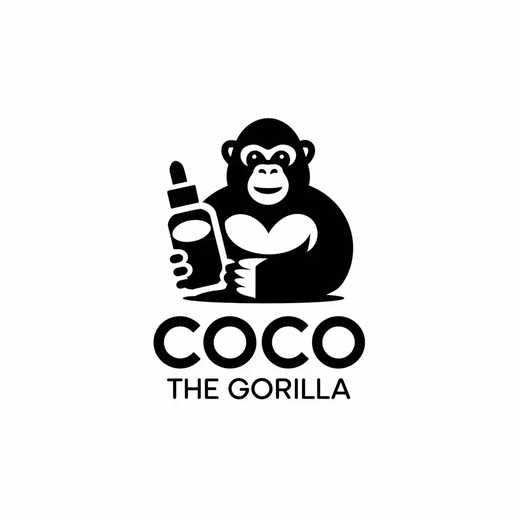 LOGO-Design-for-Coco-the-Gorilla-Elegant-Cosmetic-Retail-Symbol-on-Clear-Background