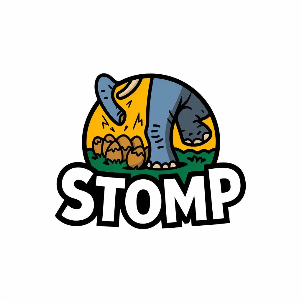 LOGO Design For Stomp Elephant Leg and Cracking Dinosaur Eggs