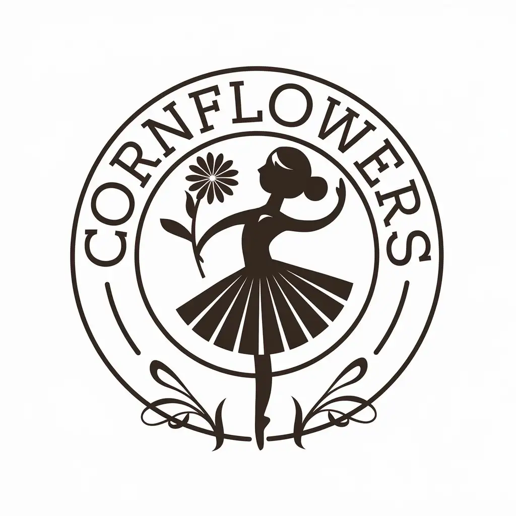 LOGO-Design-for-Cornflowers-Elegant-Ballerina-with-Cornflower-Perfect-for-Entertainment-Industry