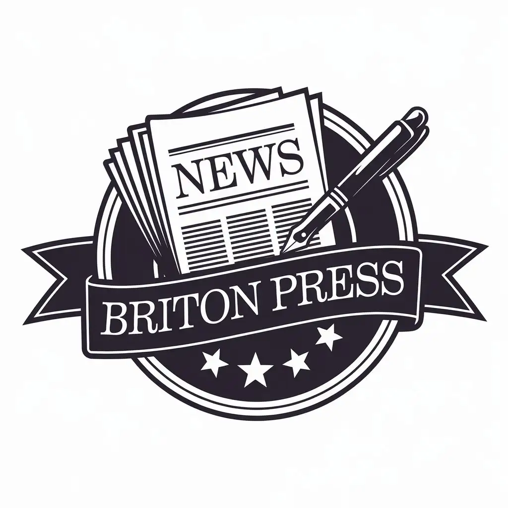 LOGO Design for Briton Press Vector News Symbol with Modern Touch for Entertainment Industry