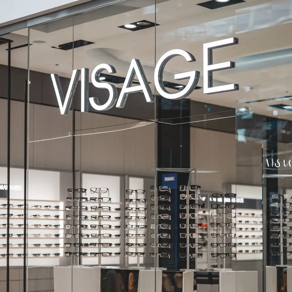 Modern-Glasses-Store-Front-at-Mall-with-VISAGE-Signage