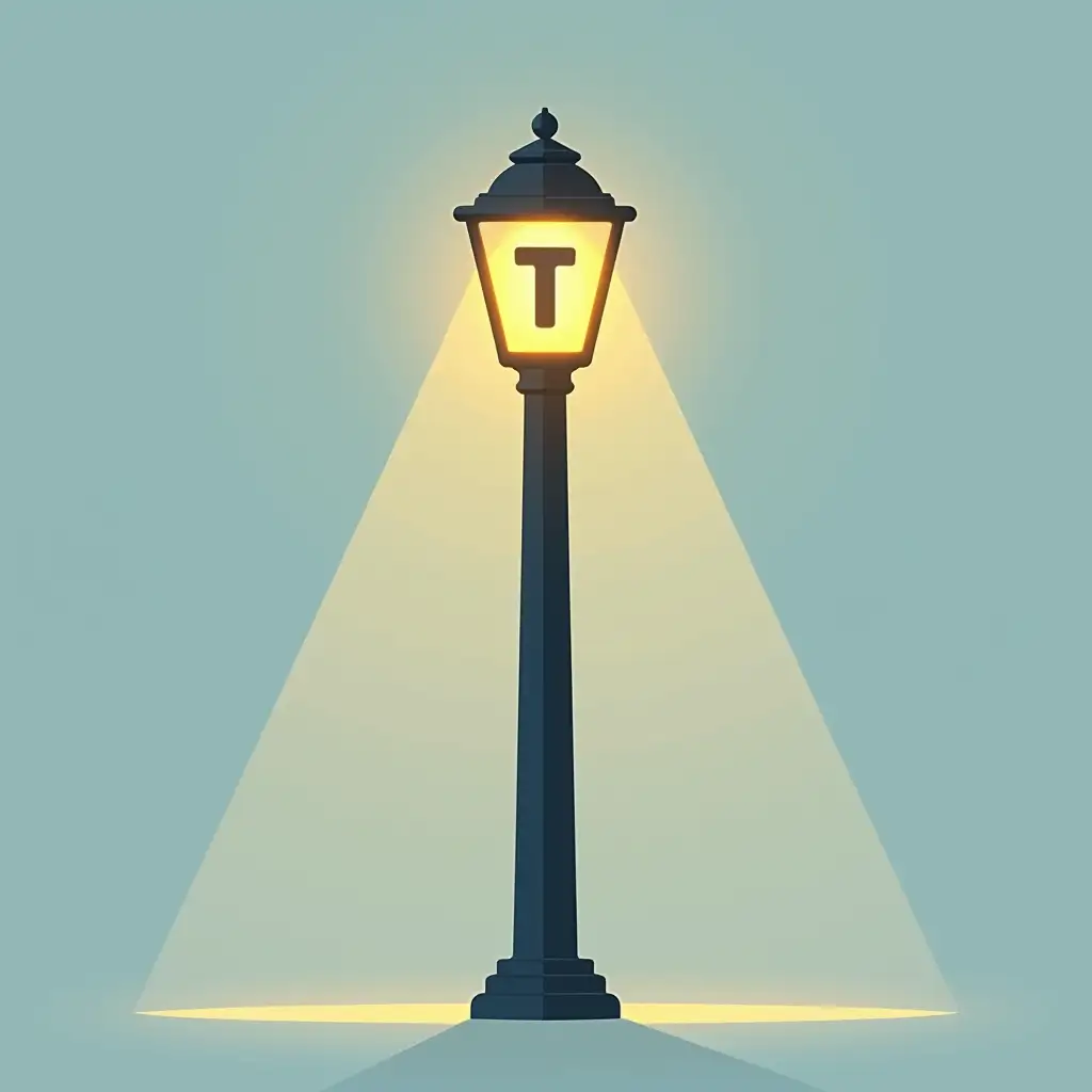 svg icon of light post tall, with letters T as the post and A as the lattern