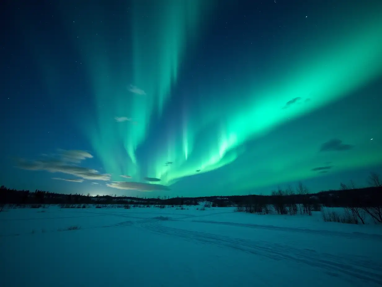 Embraced by the enchanting polar lights, painting the sky, the lines of Earth's magnetic field converge