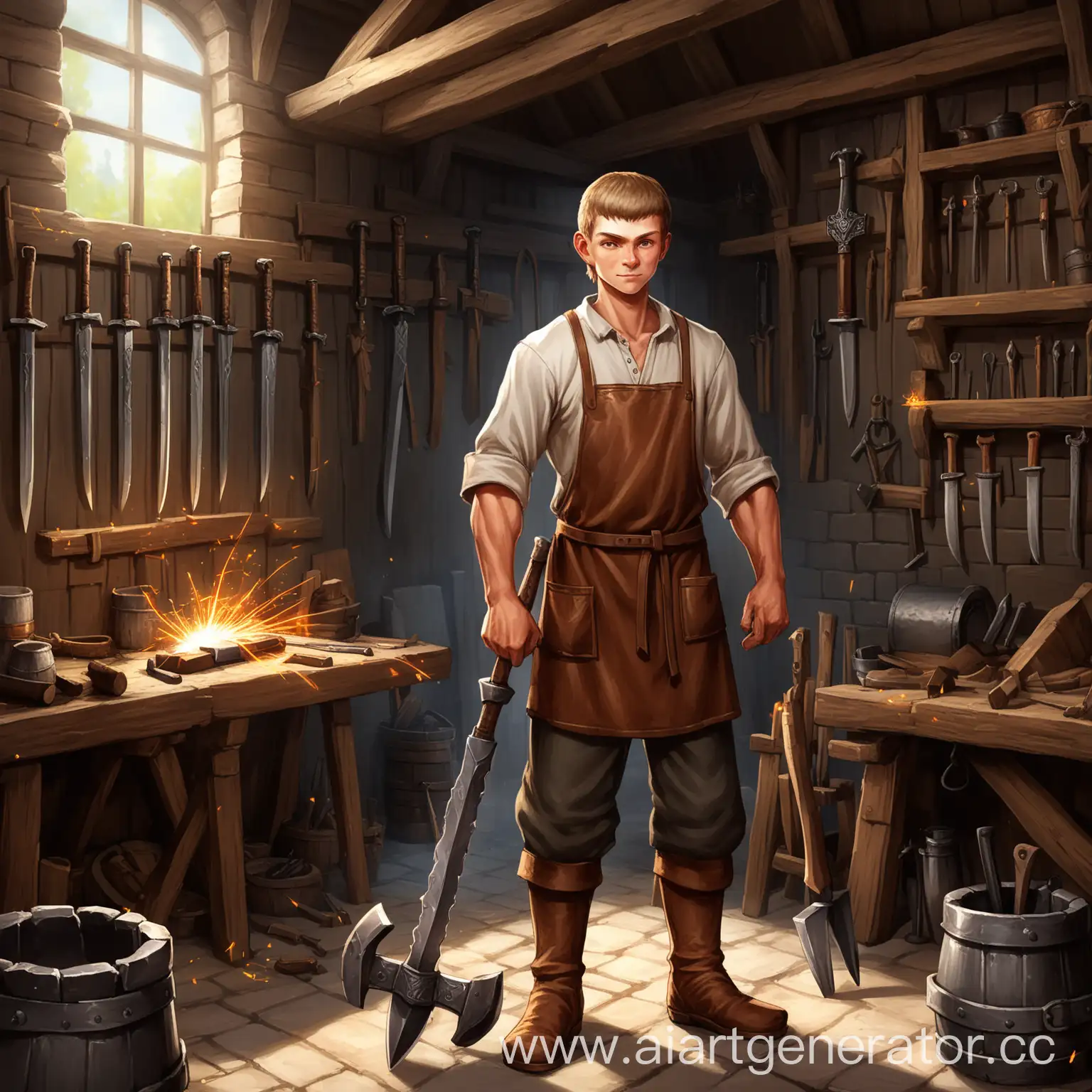 Young-Blacksmith-Dmitry-Forge-Master-and-Novice-Warrior