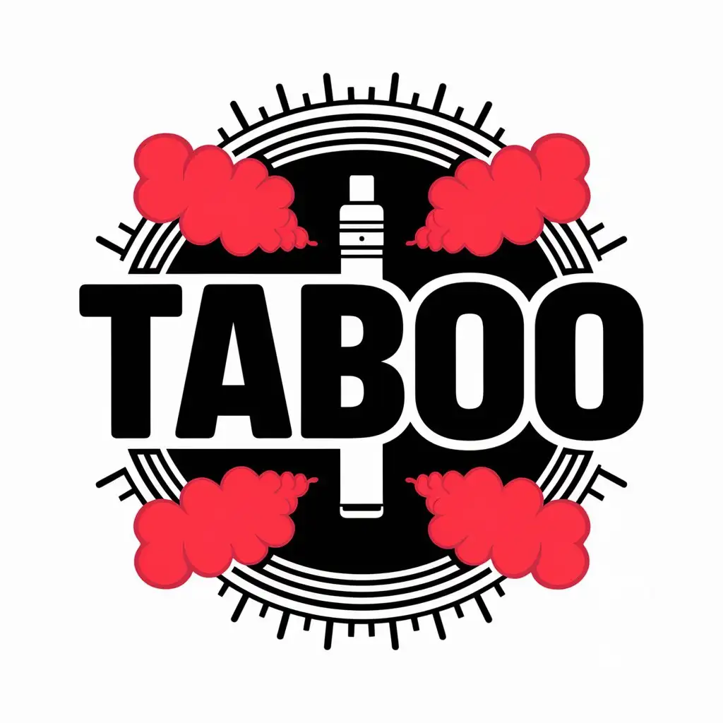 LOGO-Design-for-TABOO-Vape-with-Red-Smoke-on-Clear-Background