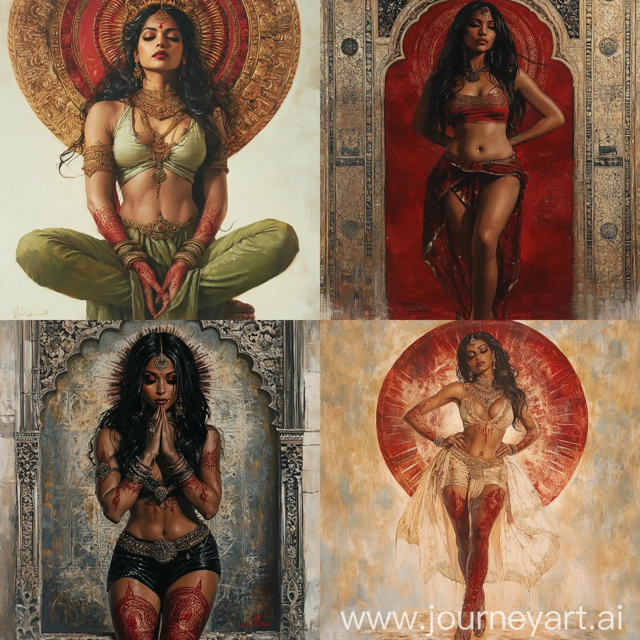 Full-Body-Illustration-of-a-Hindu-Demigoddess-Radiating-Spiritual-Power