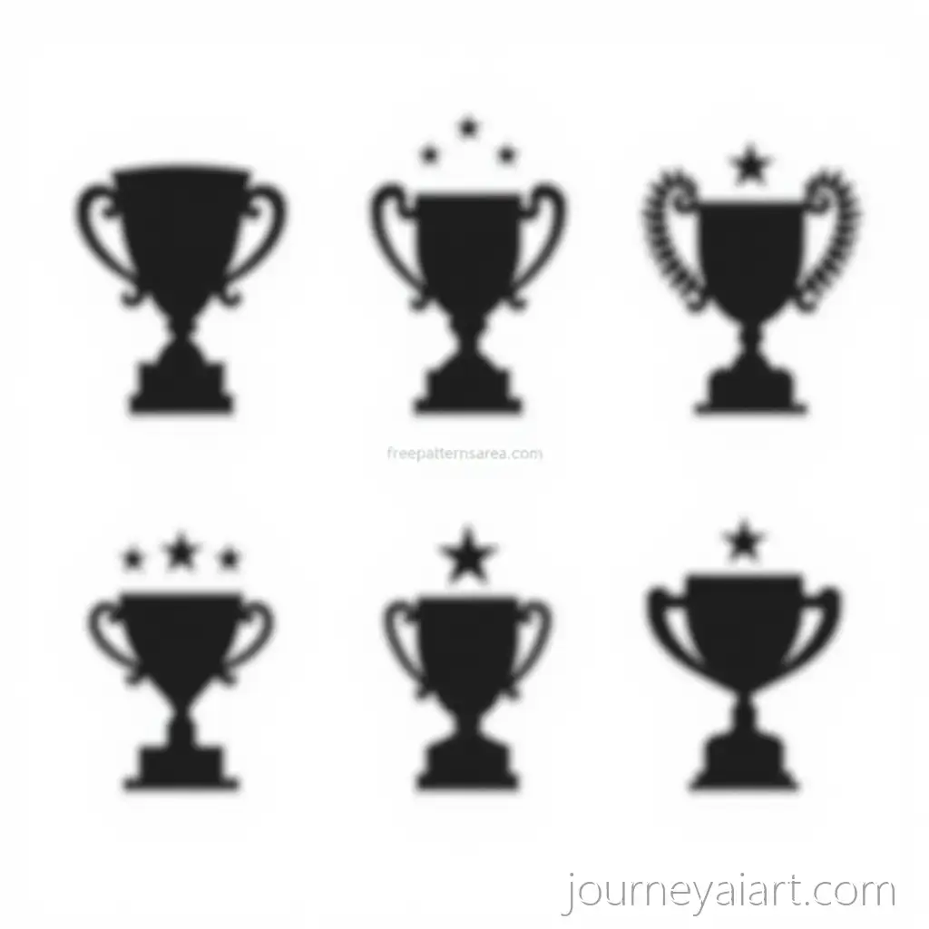 Minimalist-Black-and-White-Trophy-Collection-with-Varied-Designs
