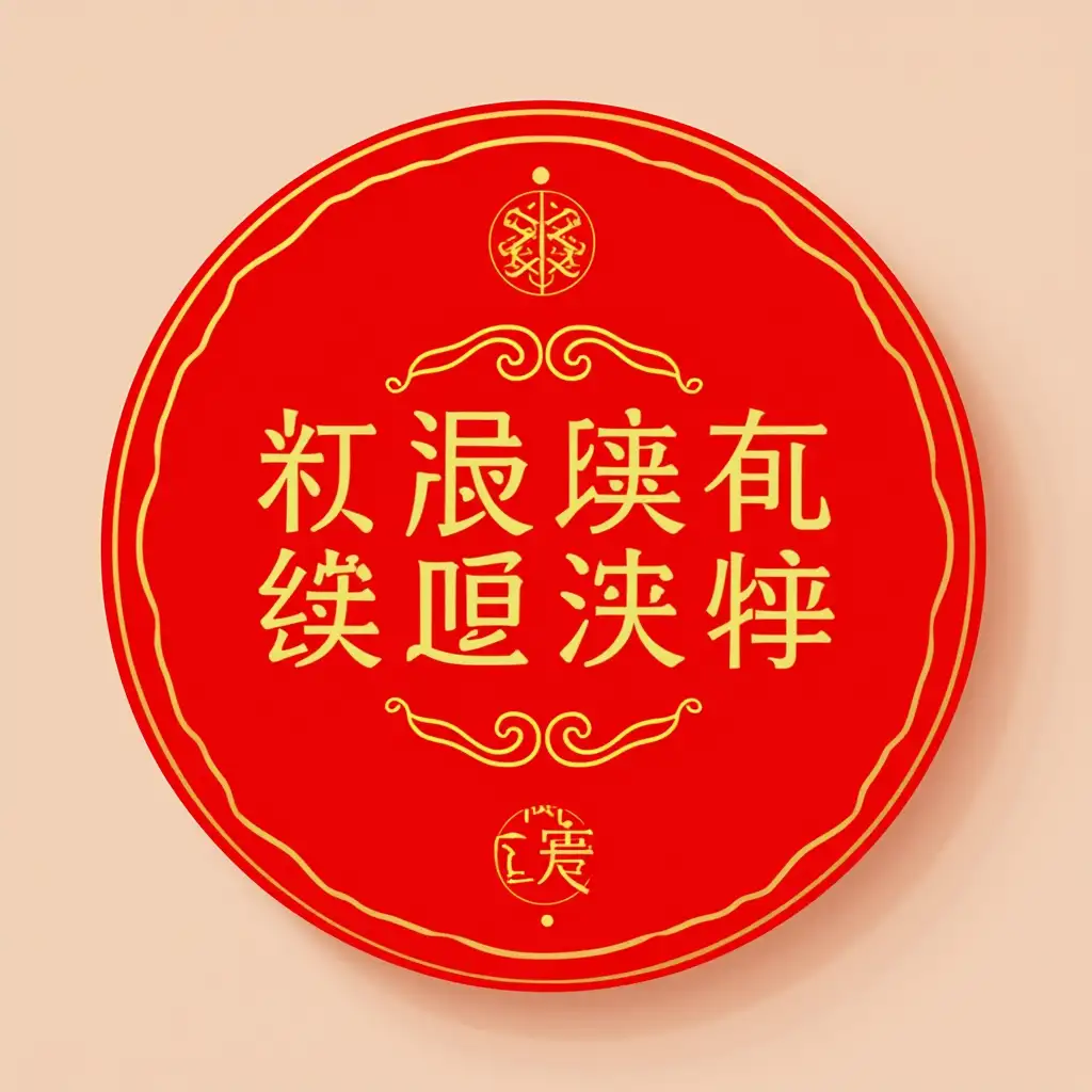 Badge design   red bottom gold words  round cut out lively animated flat style Chinese ‘official photographer’