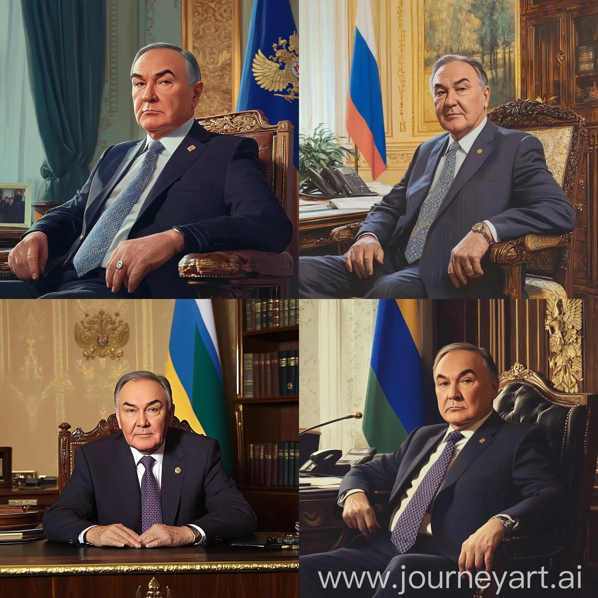 Presidents-Office-with-Russian-Flag-Background