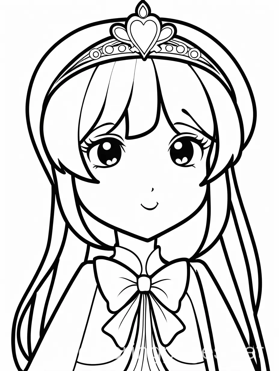 Anime-Princess-with-BowThemed-Necklace-Coloring-Page