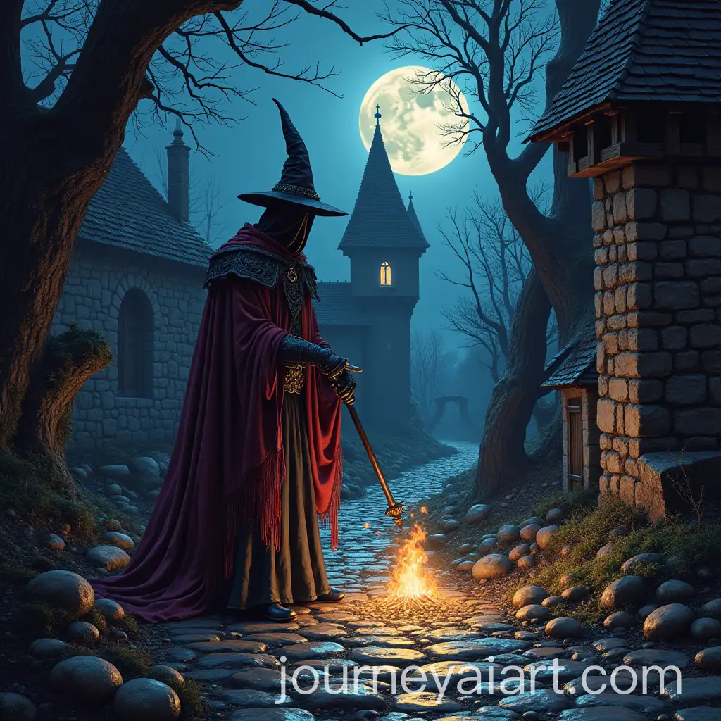 Medieval-Witch-with-ZX-Spectrum-in-Fantasy-Setting
