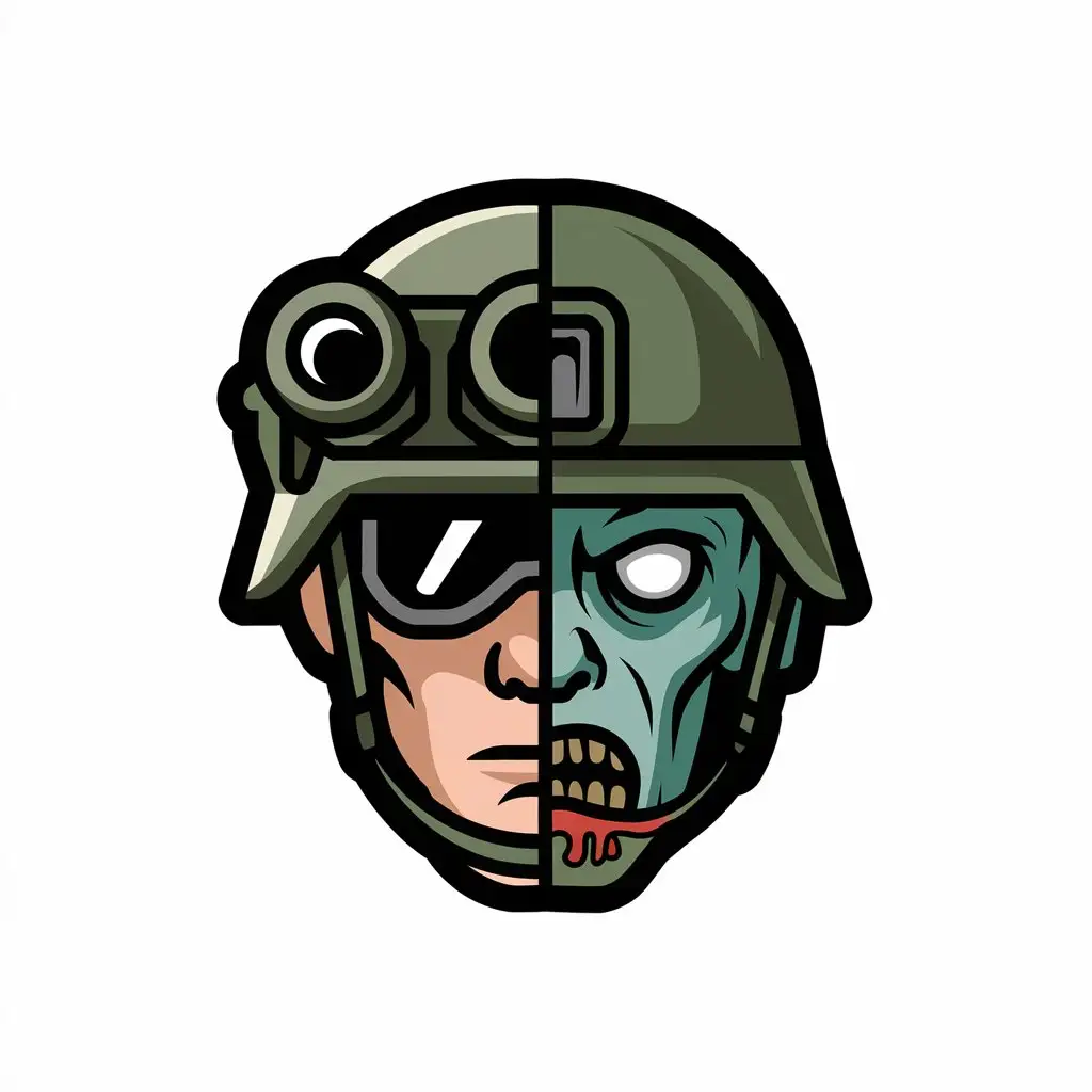 LOGO Design for DualSided Face Soldier Zombie Theme