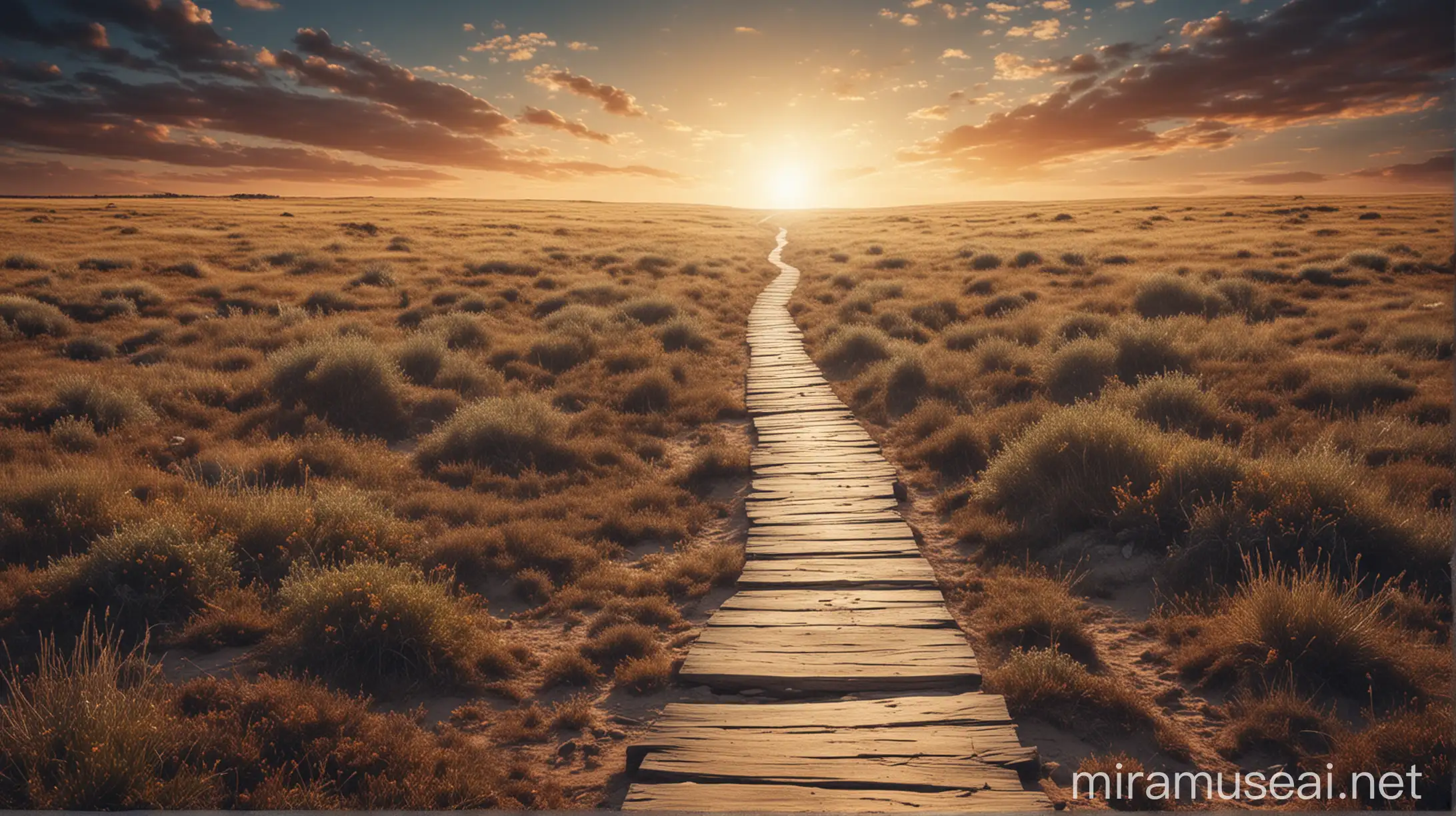 Path Leading into the Horizon Symbolizing New Opportunities and Breakthroughs