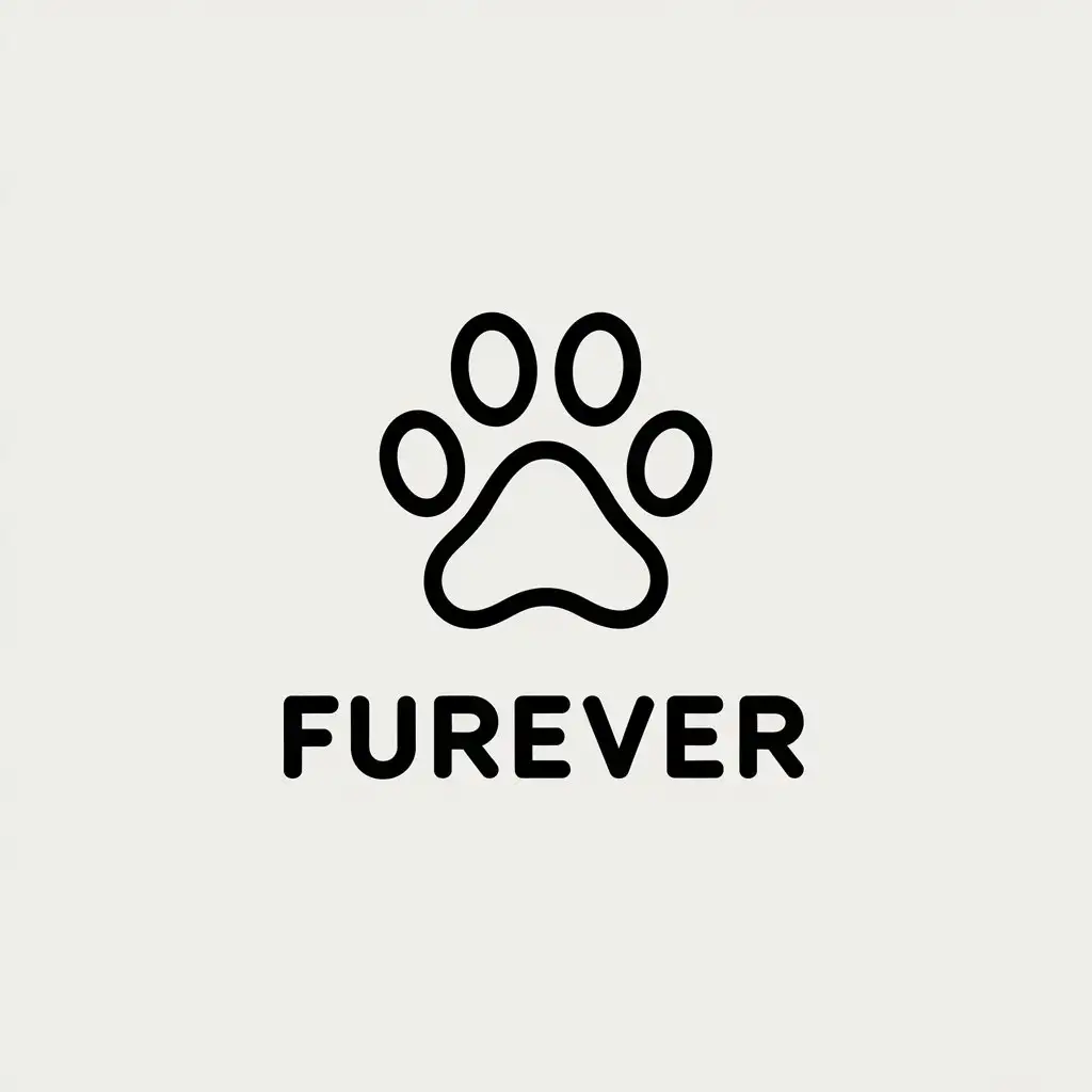 LOGO Design for Furever Vector with Line Art Modern Style for Animals Pets Industry