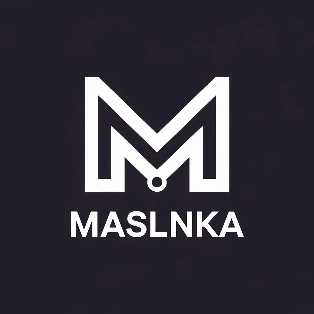 LOGO Design for MASL1NKA Minimalistic White M with V Inside for Technology Industry