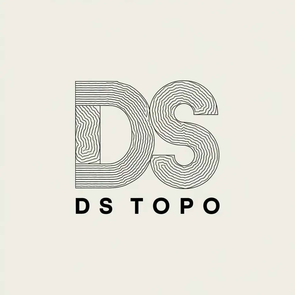 a vector logo design,with the text "DS TOPO", main symbol:Contour lines,Moderate,be used in Construction industry,clear background