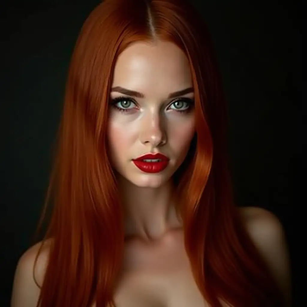 Seductive-Portrait-of-a-Confident-Woman-with-Long-Red-Hair