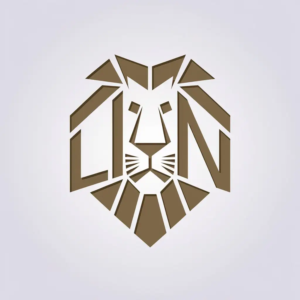 LOGO Design for Lion Minimalistic Vector with Typographic Animal Theme