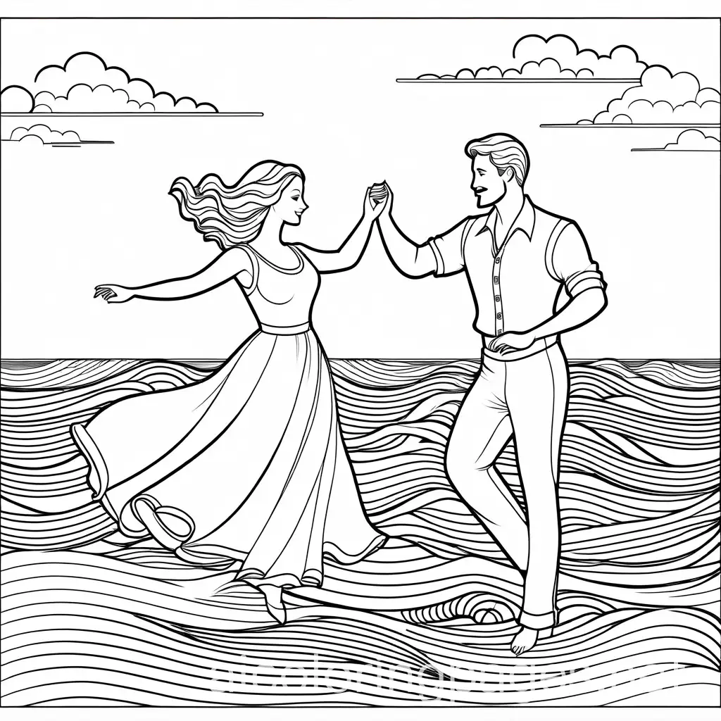 Couple-Dancing-on-Ocean-Waves-Coloring-Page