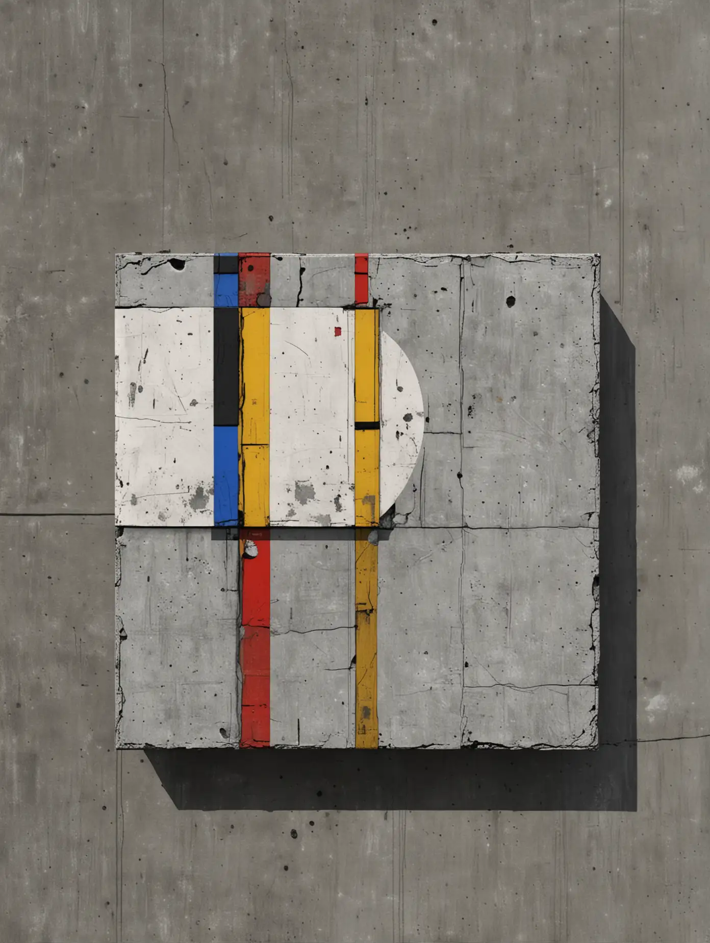 Futuristic-Abstraction-with-Moon-and-Concrete-in-Piet-Mondrian-Style