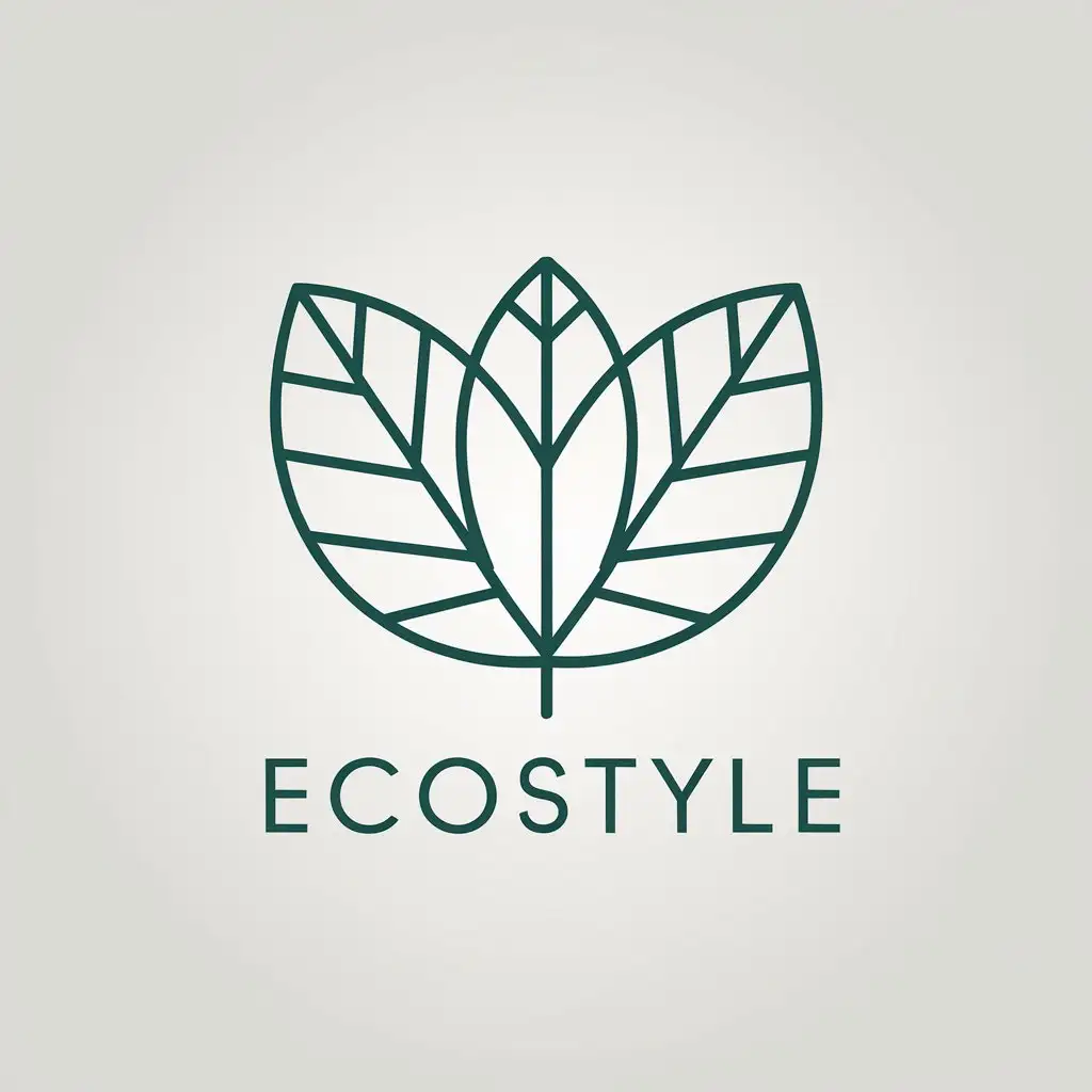 LOGO Design for EcoStyle Minimalistic Leaf Symbol for Retail Industry