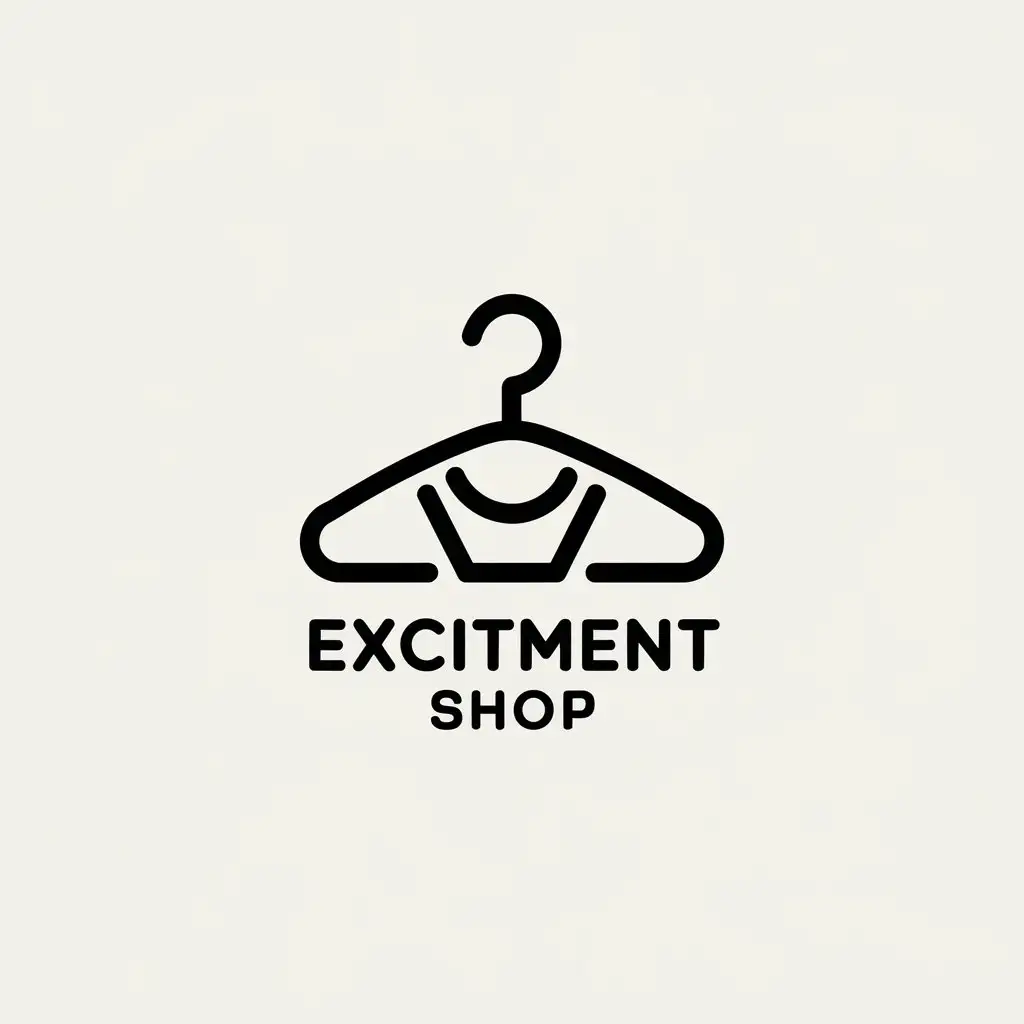 LOGO Design for Excitment Shop Minimalistic Clothes Symbol with Clear Background