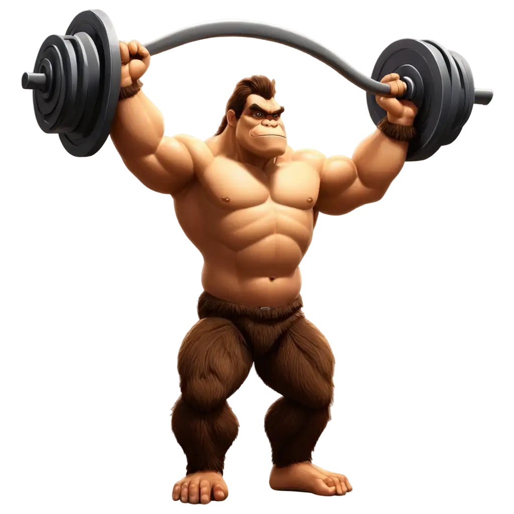 King-Kong-Gym-Cartoon-Illustration-PNG-HighQuality-Versatile-Digital-Art-for-Various-Uses