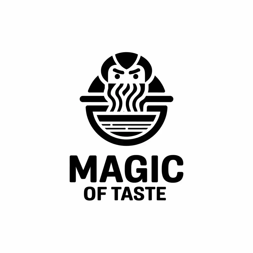 a vector logo design,with the text "Magic of Taste", main symbol:asia,Moderate,be used in Restaurant industry,clear background