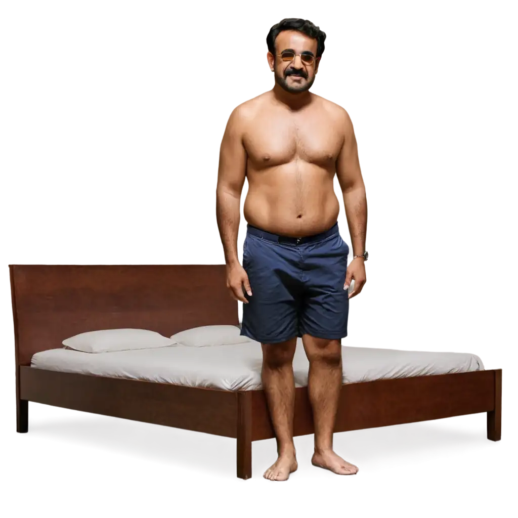 HighQuality-PNG-Image-of-Malayalam-Actor-Mohanlal-Standing-Near-a-Bed-in-a-Glossy-Look