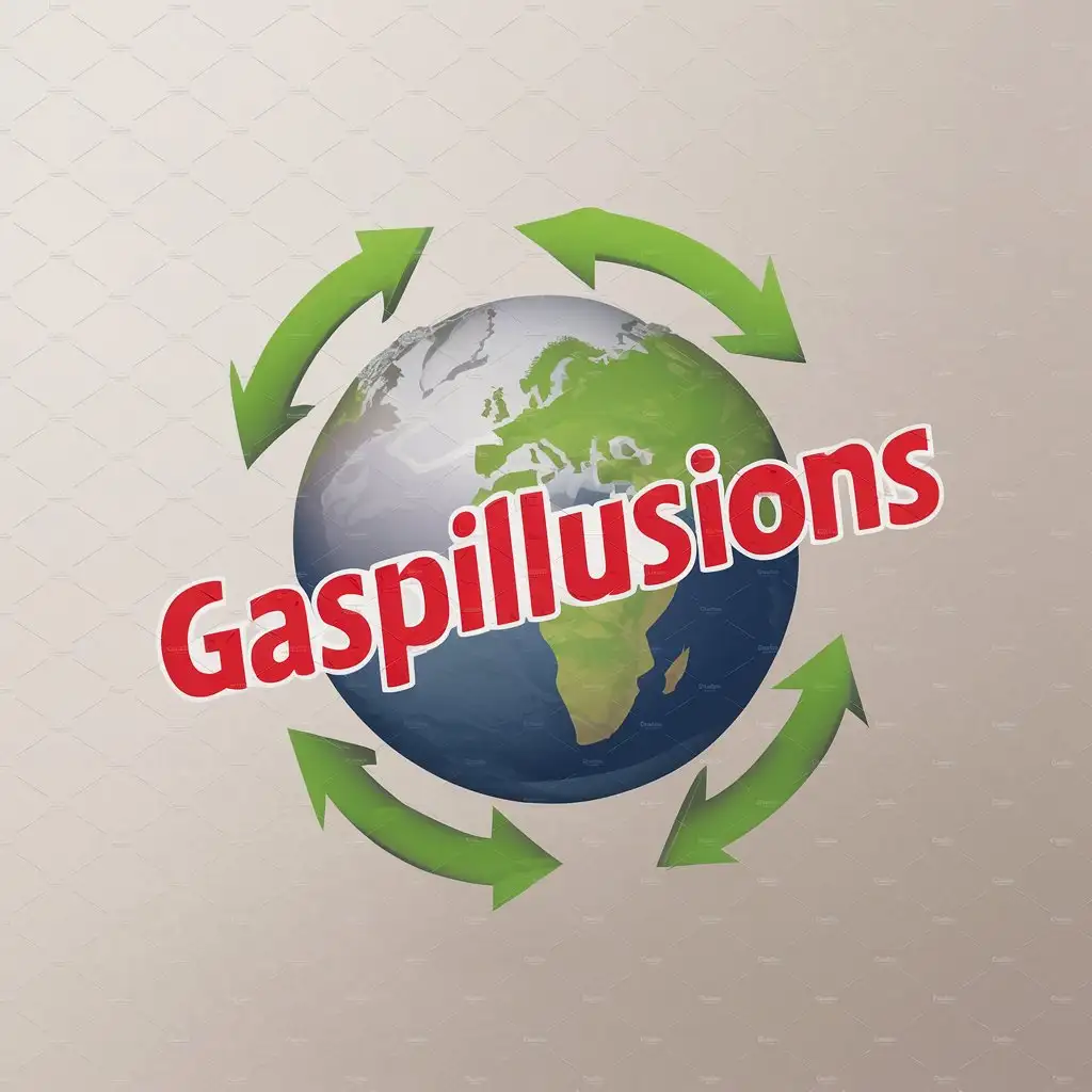 LOGO-Design-For-GASPILLUSIONS-Earth-and-Recycling-Arrows-in-Minimalistic-Style